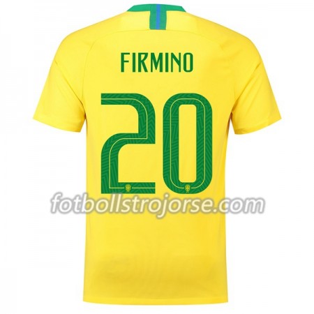 Brasilien Matchtröjor Firmino 20 Hemma Fotbollströja VM 2018 Brasilien Matchtröjor Firmino 20 Hemma Fotbollströja VM 2018